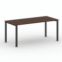 Konferenztisch PRIMO INFINITY 180x90 cm, schwarzes Metallgestell, Nussbaum