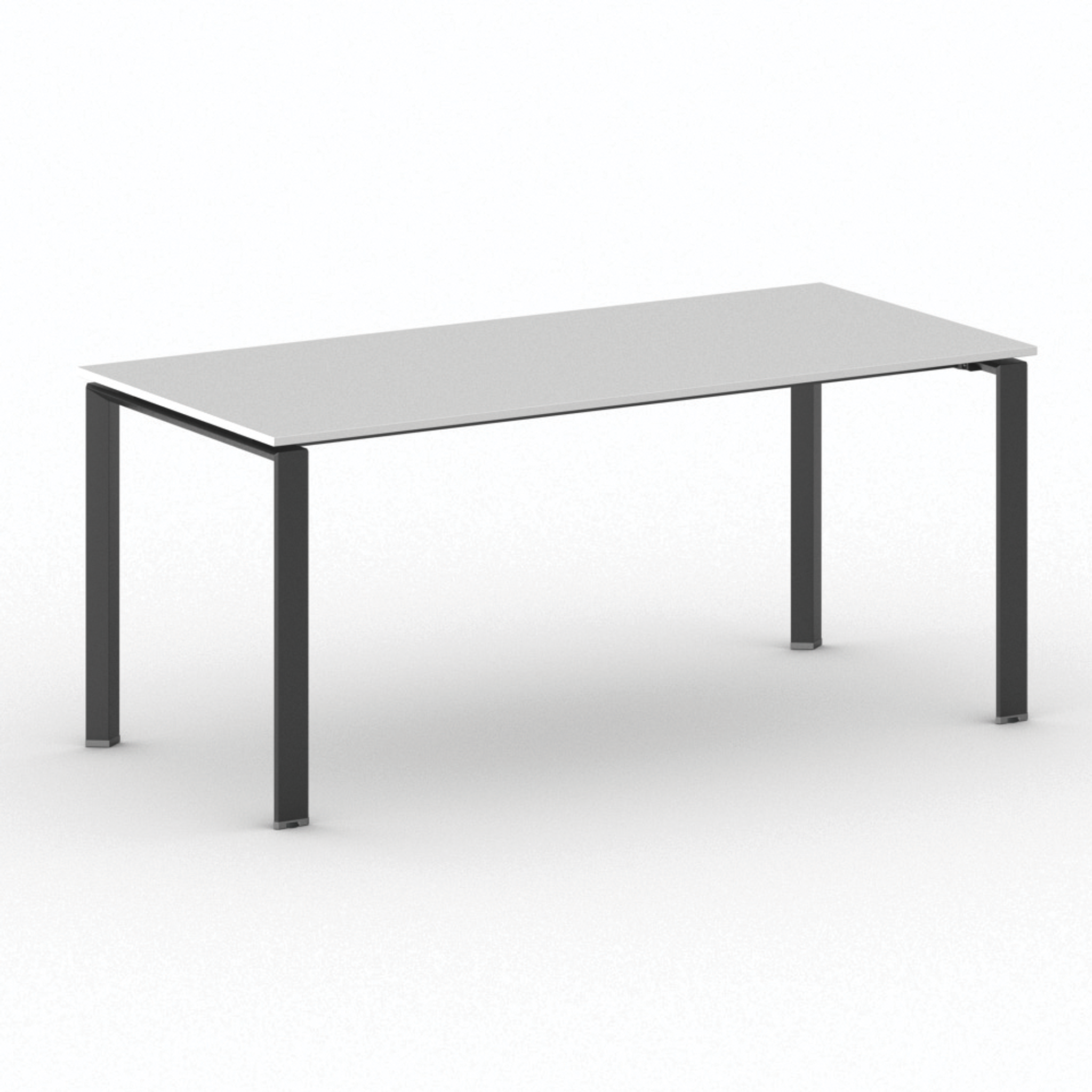Konferenztisch PRIMO INFINITY 180x90 cm, schwarzes Metallgestell, weiß