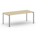 Konferenztisch PRIMO INFINITY 200x90 cm, graues Metallgestell, Birke