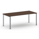 Konferenztisch PRIMO INFINITY 200x90 cm, graues Metallgestell, Nussbaum