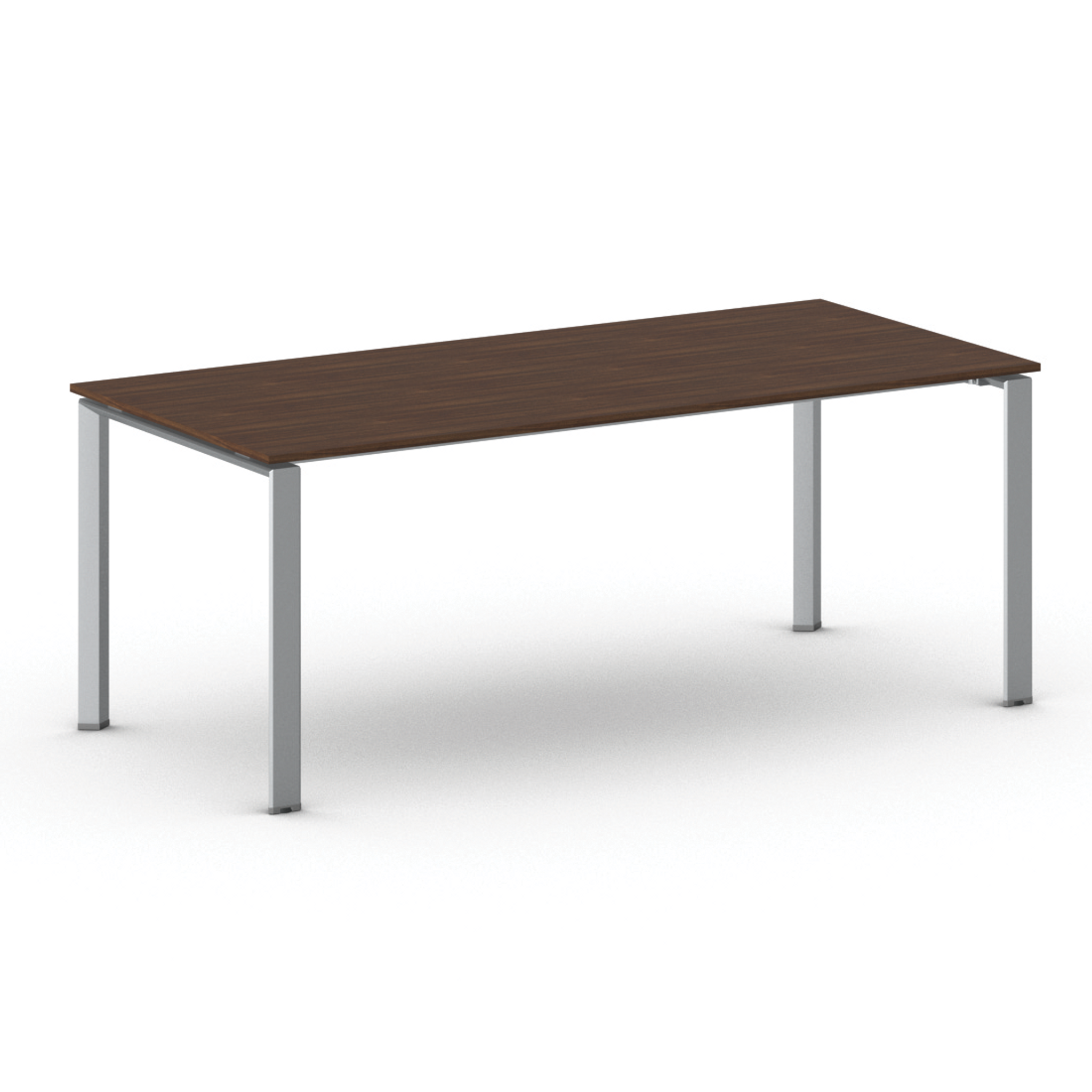 Konferenztisch PRIMO INFINITY 200x90 cm, graues Metallgestell, Nussbaum