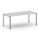 Konferenztisch PRIMO INFINITY 200x90 cm, graues Metallgestell, weiß
