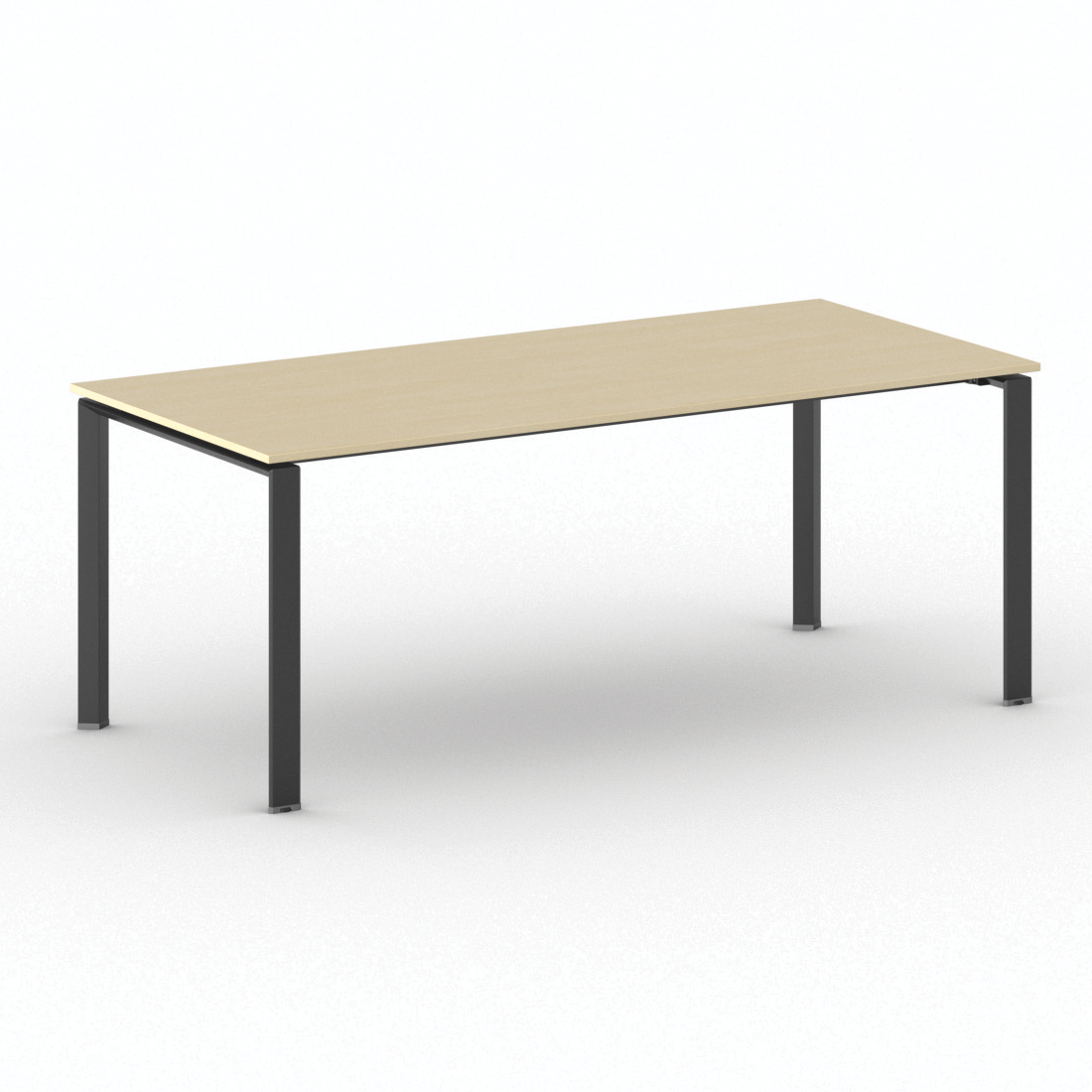 B2B Partner Konferenztisch PRIMO INFINITY 200x90 cm, schwarzes Metallgestell, Birke