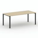 Konferenztisch PRIMO INFINITY 200x90 cm, schwarzes Metallgestell, Birke