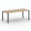 Konferenztisch PRIMO INFINITY 200x90 cm, schwarzes Metallgestell, Buche