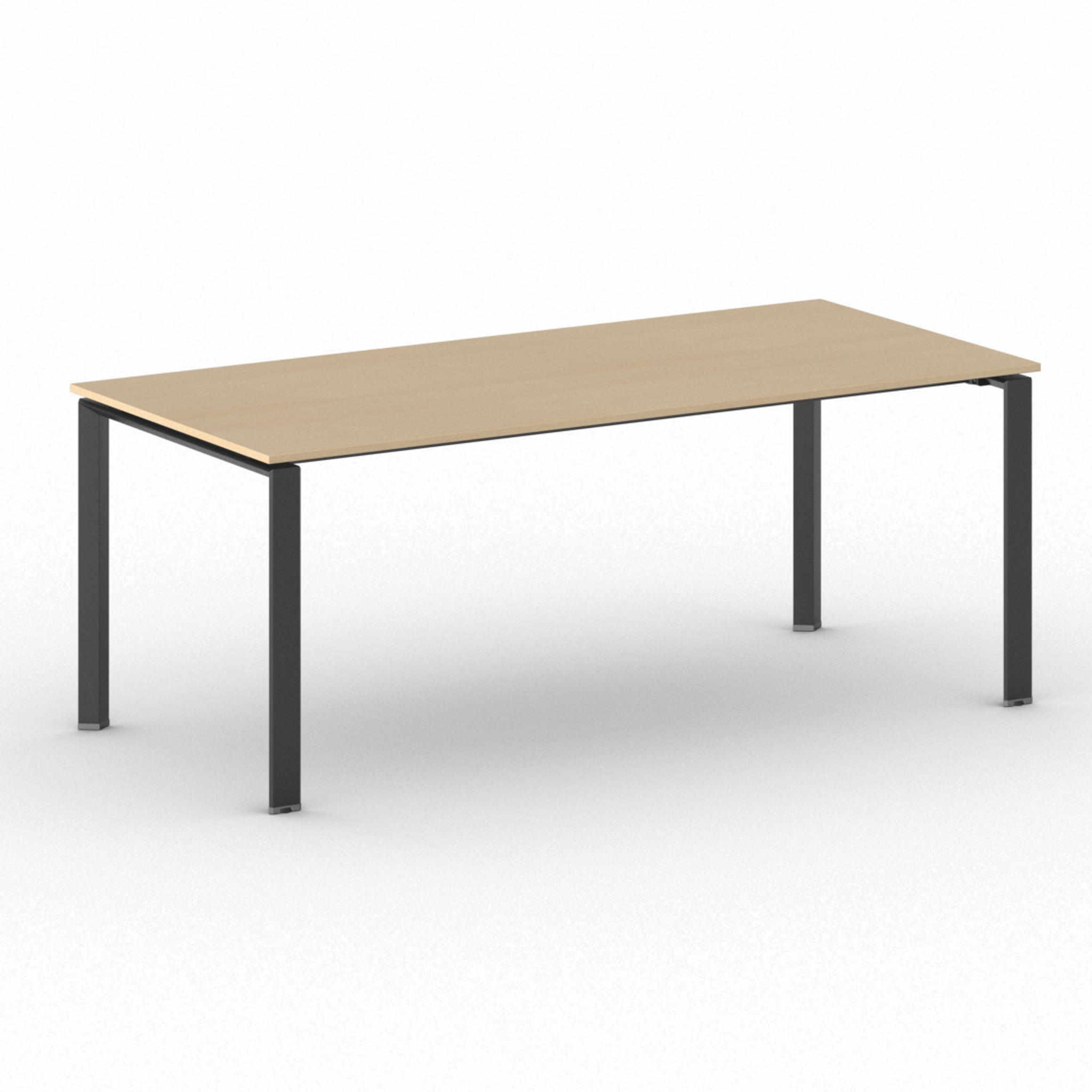Konferenztisch PRIMO INFINITY 200x90 cm, schwarzes Metallgestell, Buche