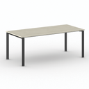 Konferenztisch PRIMO INFINITY 200x90 cm, schwarzes Metallgestell, Eiche natur