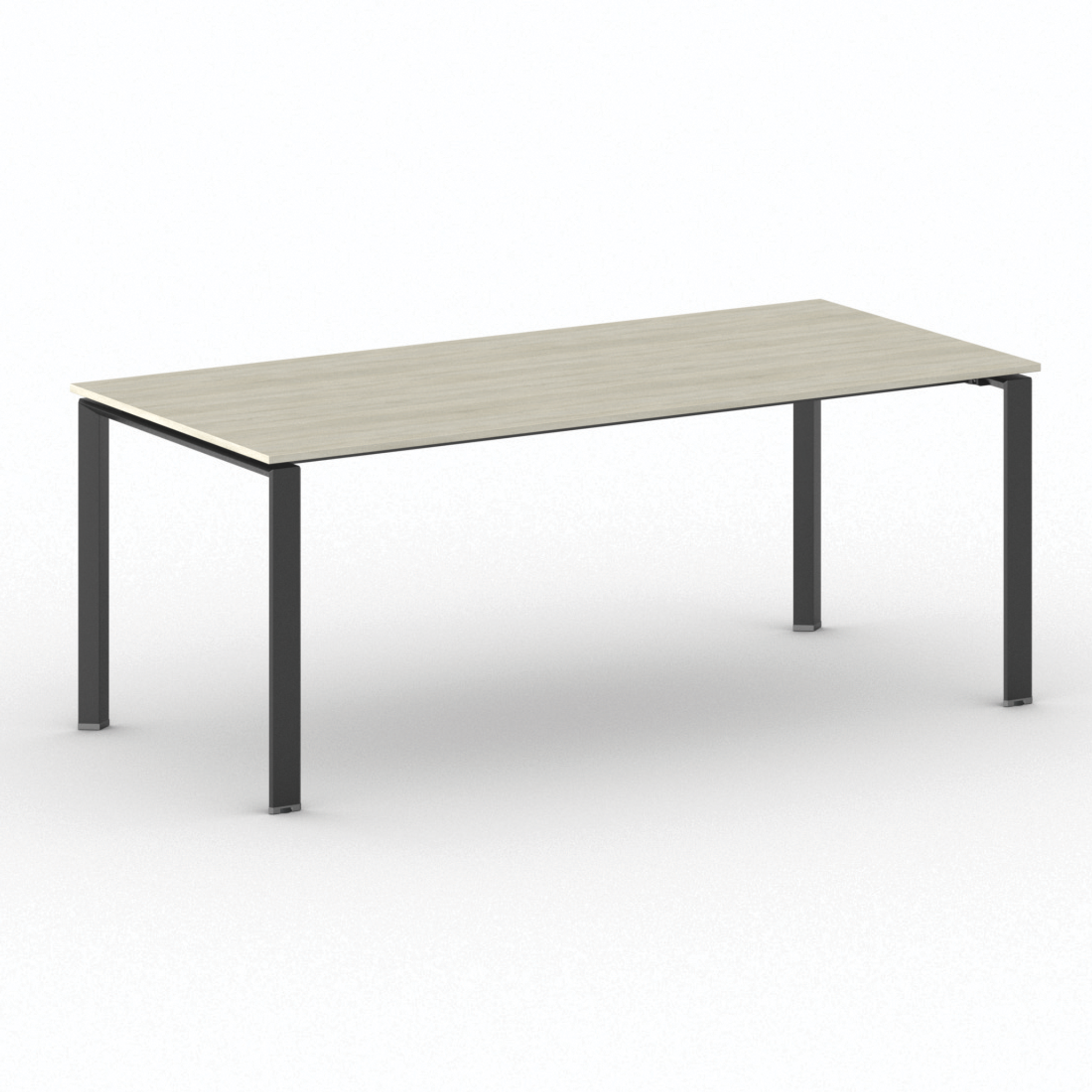 Konferenztisch PRIMO INFINITY 200x90 cm, schwarzes Metallgestell, Eiche natur