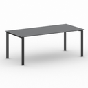 Konferenztisch PRIMO INFINITY 200x90 cm, schwarzes Metallgestell, Graphit