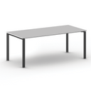 Konferenztisch PRIMO INFINITY 200x90 cm, schwarzes Metallgestell, grau