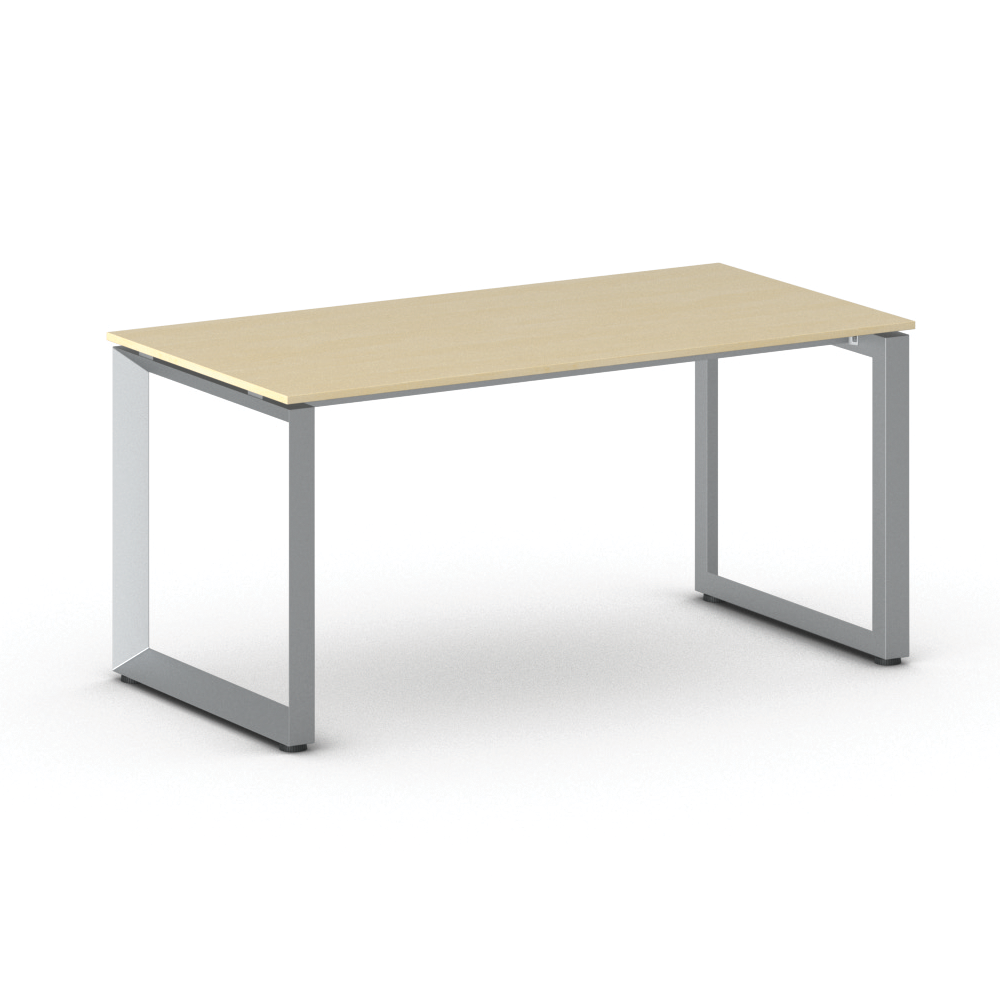 B2B Partner Konferenztisch PRIMO INSPIRE 160x80 cm, graues Metallgestell, Birke