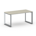 Konferenztisch PRIMO INSPIRE 160x80 cm, graues Metallgestell, Eiche natur