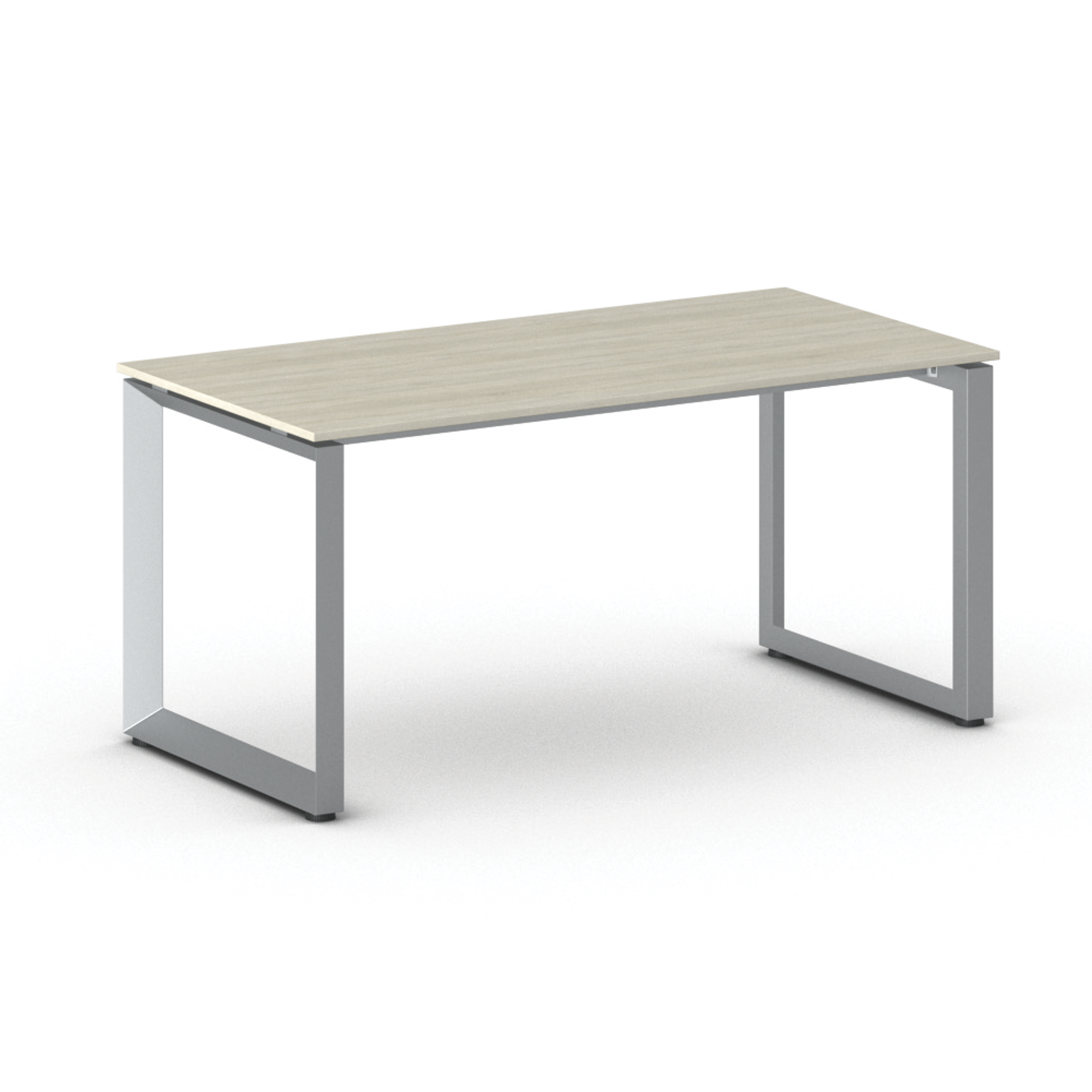 Konferenztisch PRIMO INSPIRE 160x80 cm, graues Metallgestell, Eiche natur