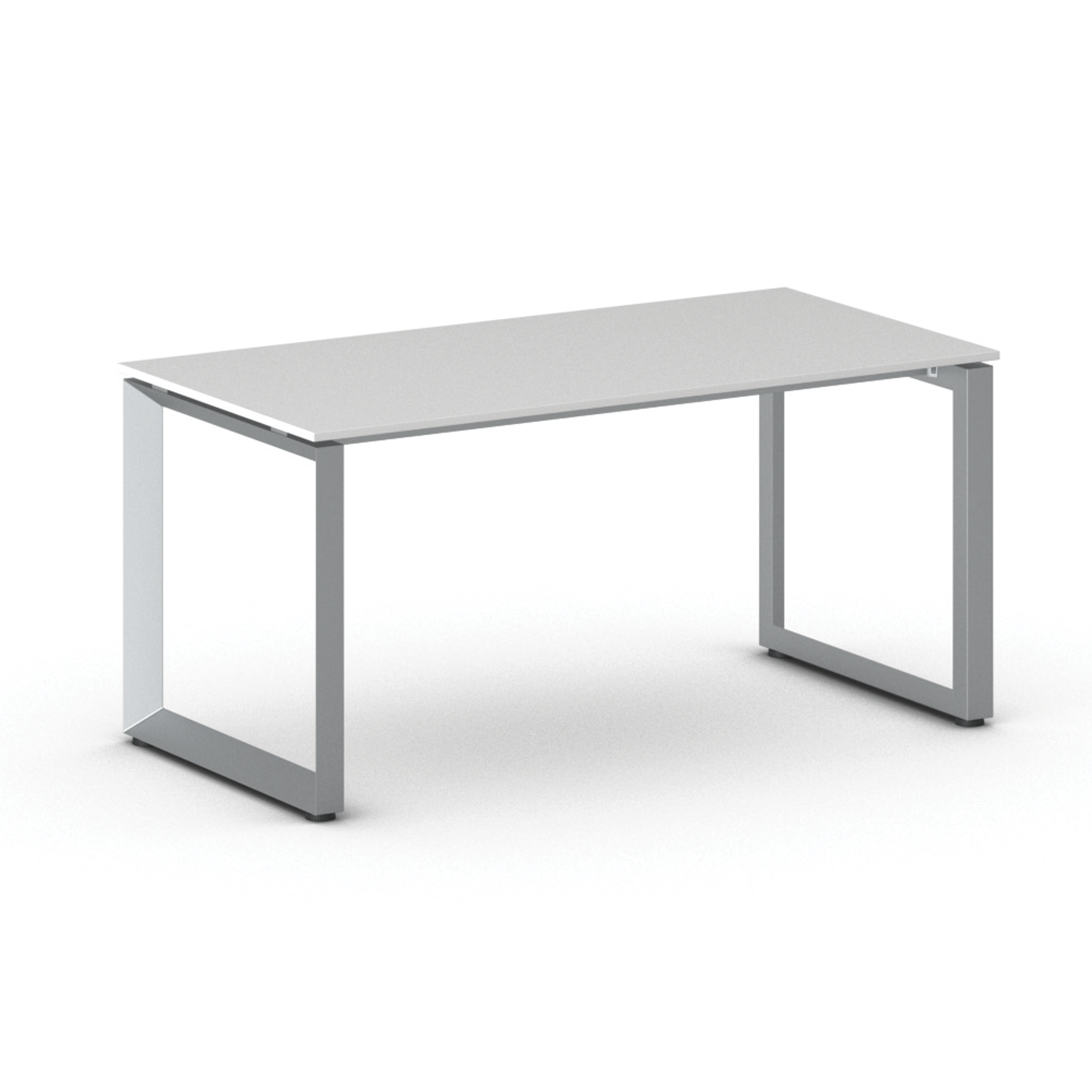 Konferenztisch PRIMO INSPIRE 160x80 cm, graues Metallgestell, weiß