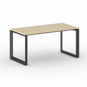 Konferenztisch PRIMO INSPIRE 160x80 cm, schwarzes Metallgestell, Birke