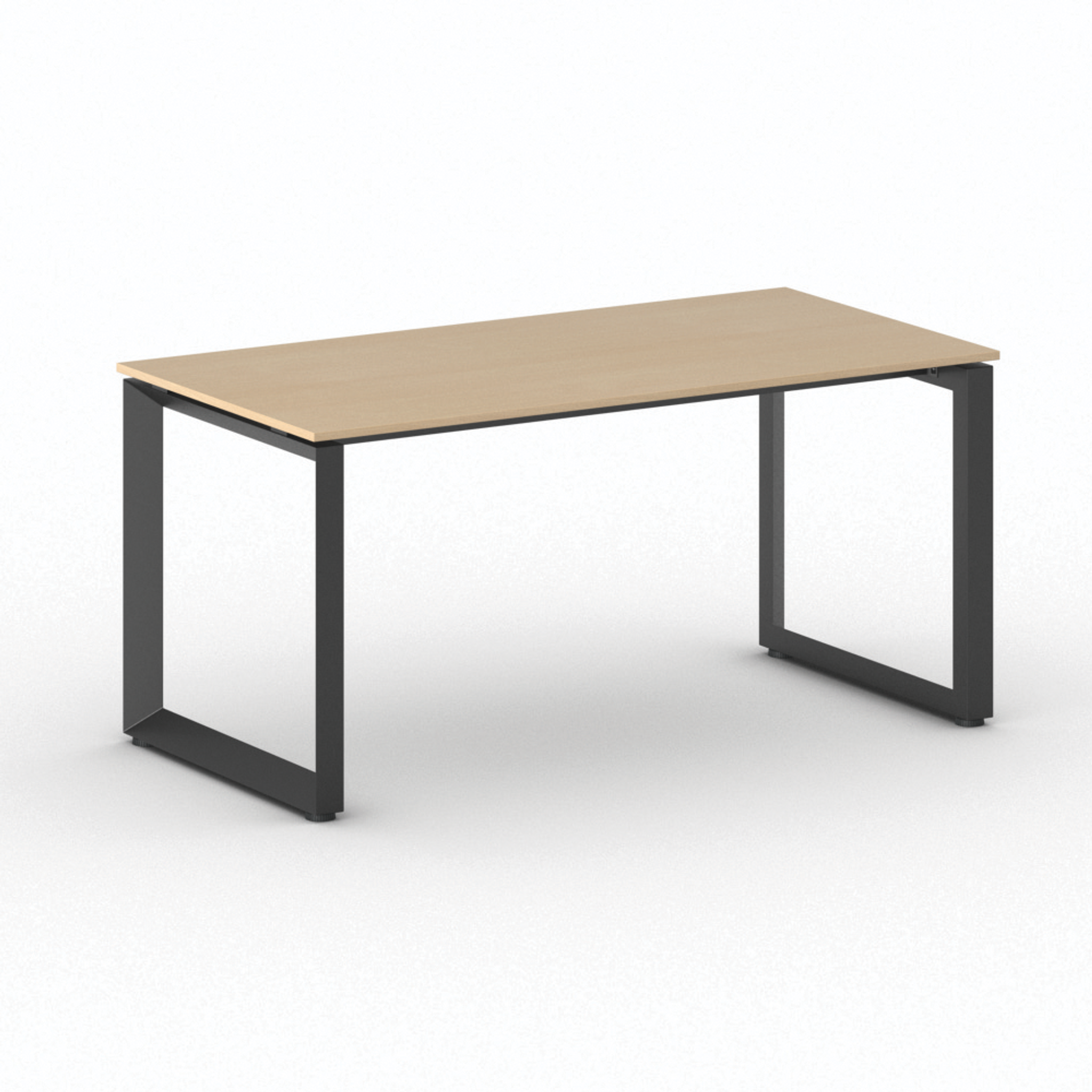 Konferenztisch PRIMO INSPIRE 160x80 cm, schwarzes Metallgestell, Buche