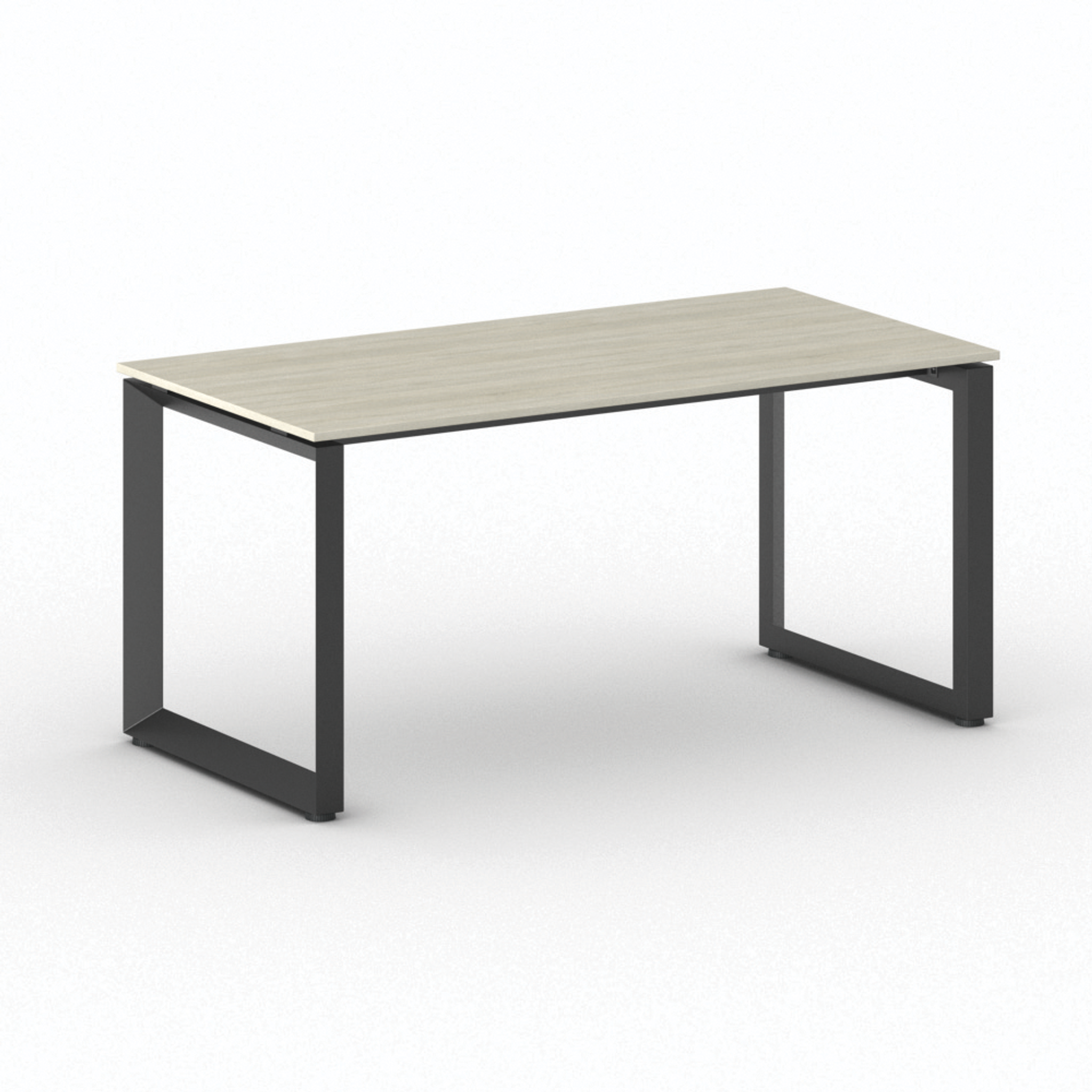Konferenztisch PRIMO INSPIRE 160x80 cm, schwarzes Metallgestell, Eiche natur