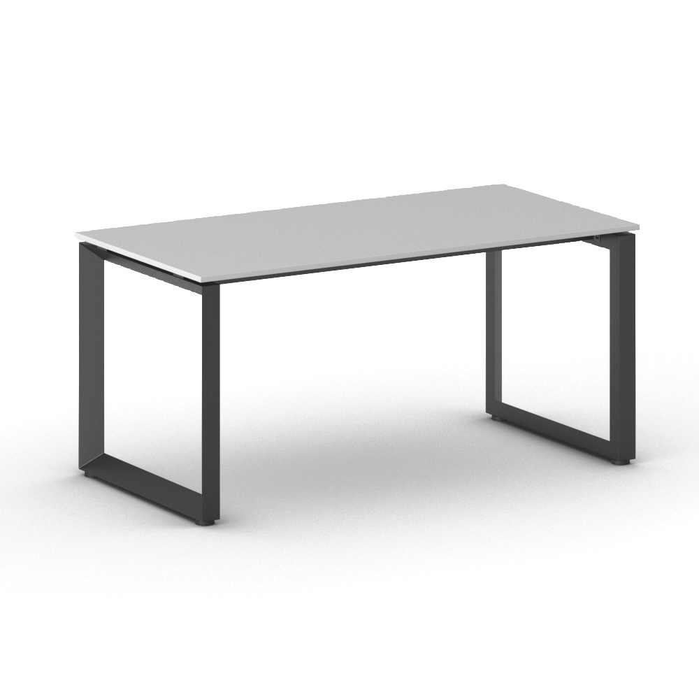 B2B Partner Konferenztisch PRIMO INSPIRE 160x80 cm, schwarzes Metallgestell, grau
