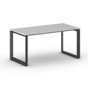 Konferenztisch PRIMO INSPIRE 160x80 cm, schwarzes Metallgestell, grau