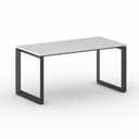 Konferenztisch PRIMO INSPIRE 160x80 cm, schwarzes Metallgestell, weiß