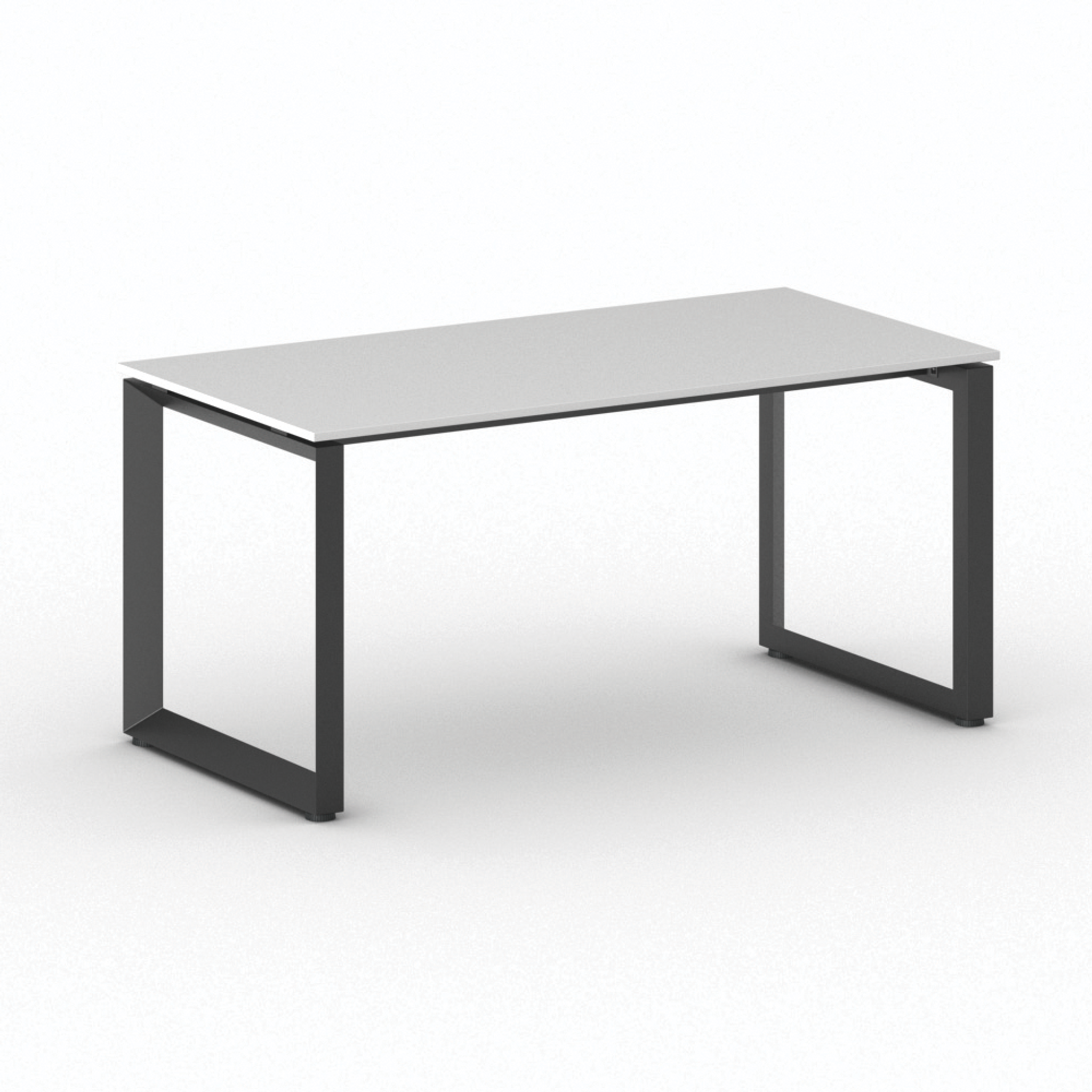 Konferenztisch PRIMO INSPIRE 160x80 cm, schwarzes Metallgestell, weiß