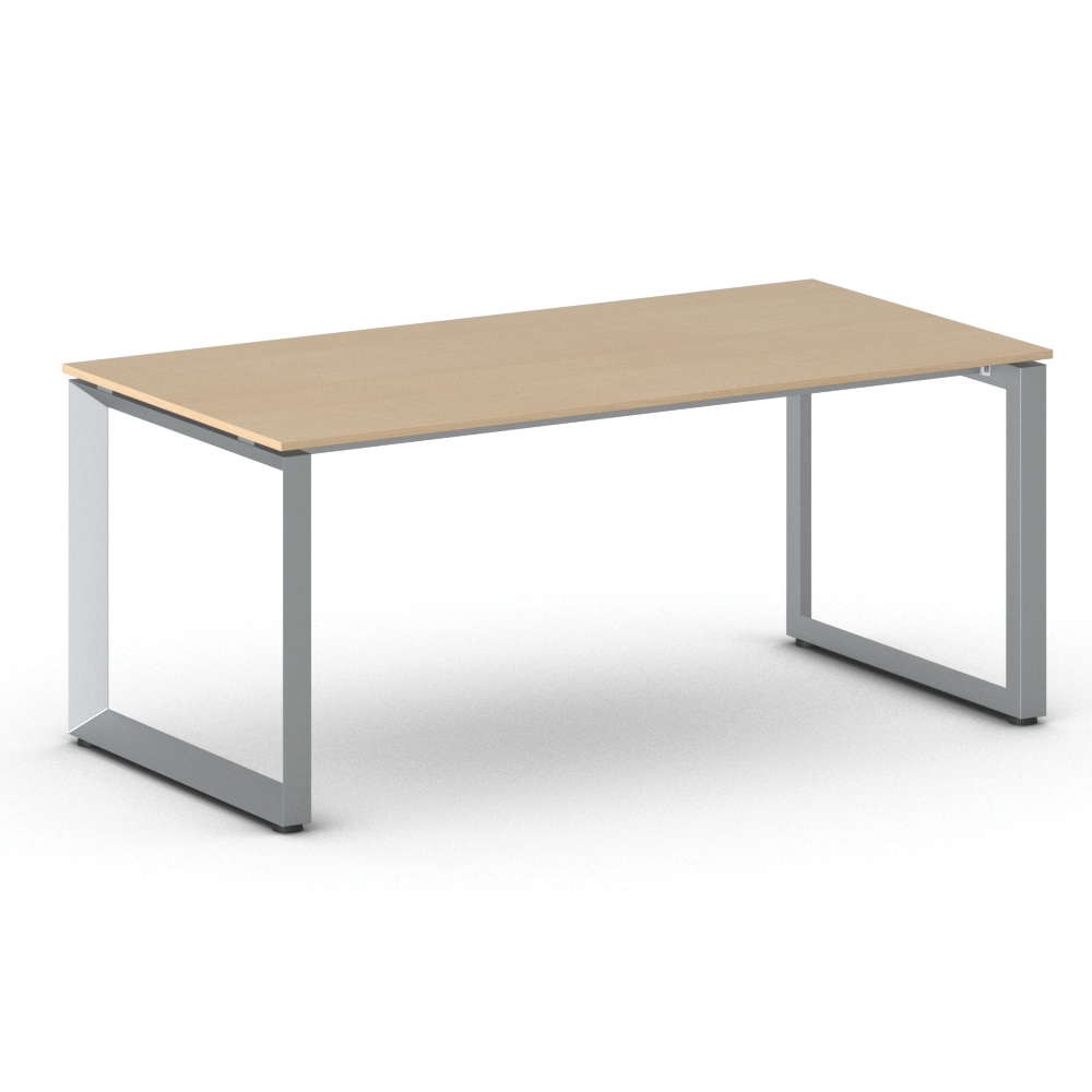 B2B Partner Konferenztisch PRIMO INSPIRE 180x90 cm, graues Metallgestell, Buche