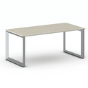 Konferenztisch PRIMO INSPIRE 180x90 cm, graues Metallgestell, Eiche natur