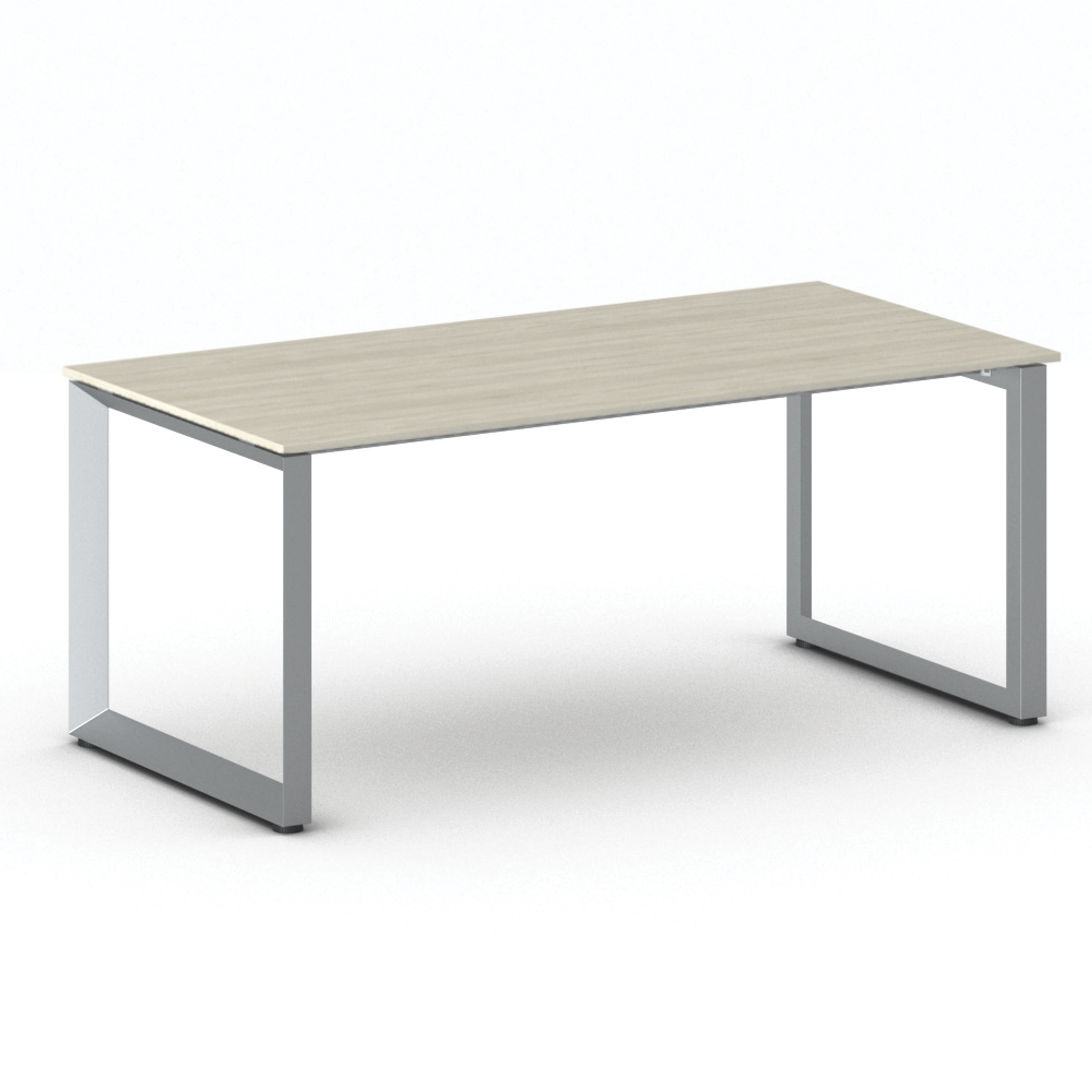 Konferenztisch PRIMO INSPIRE 180x90 cm, graues Metallgestell, Eiche natur