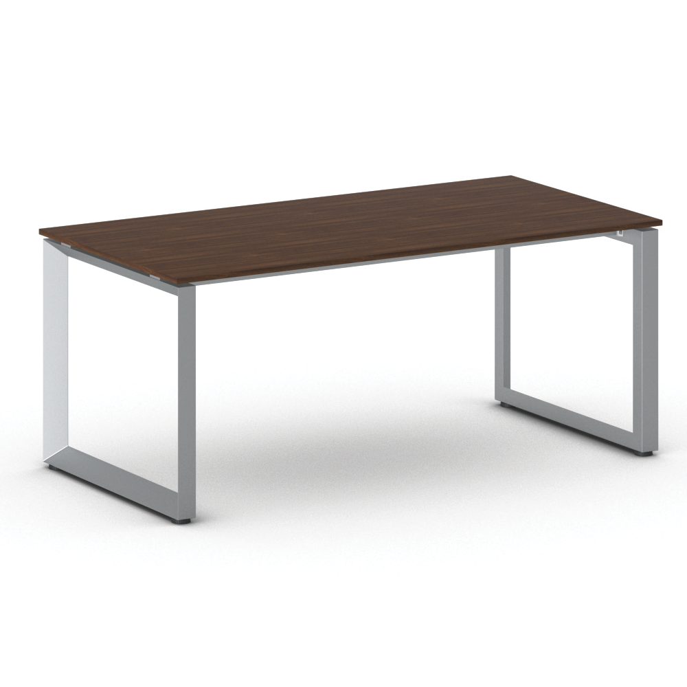 B2B Partner Konferenztisch PRIMO INSPIRE 180x90 cm, graues Metallgestell, Nussbaum