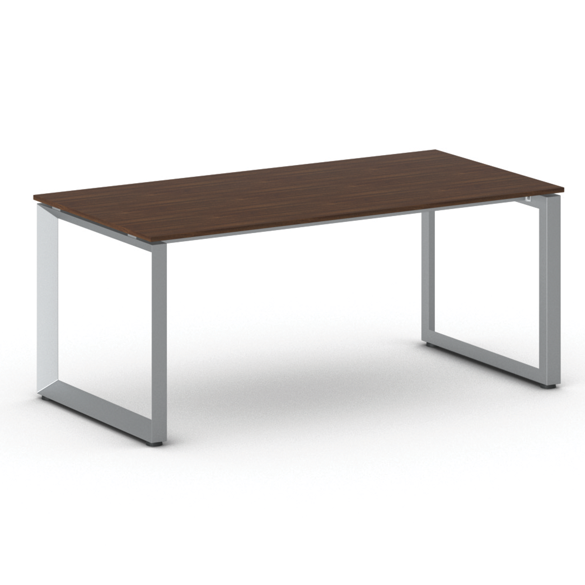 Konferenztisch PRIMO INSPIRE 180x90 cm, graues Metallgestell, Nussbaum