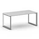 Konferenztisch PRIMO INSPIRE 180x90 cm, graues Metallgestell, weiß