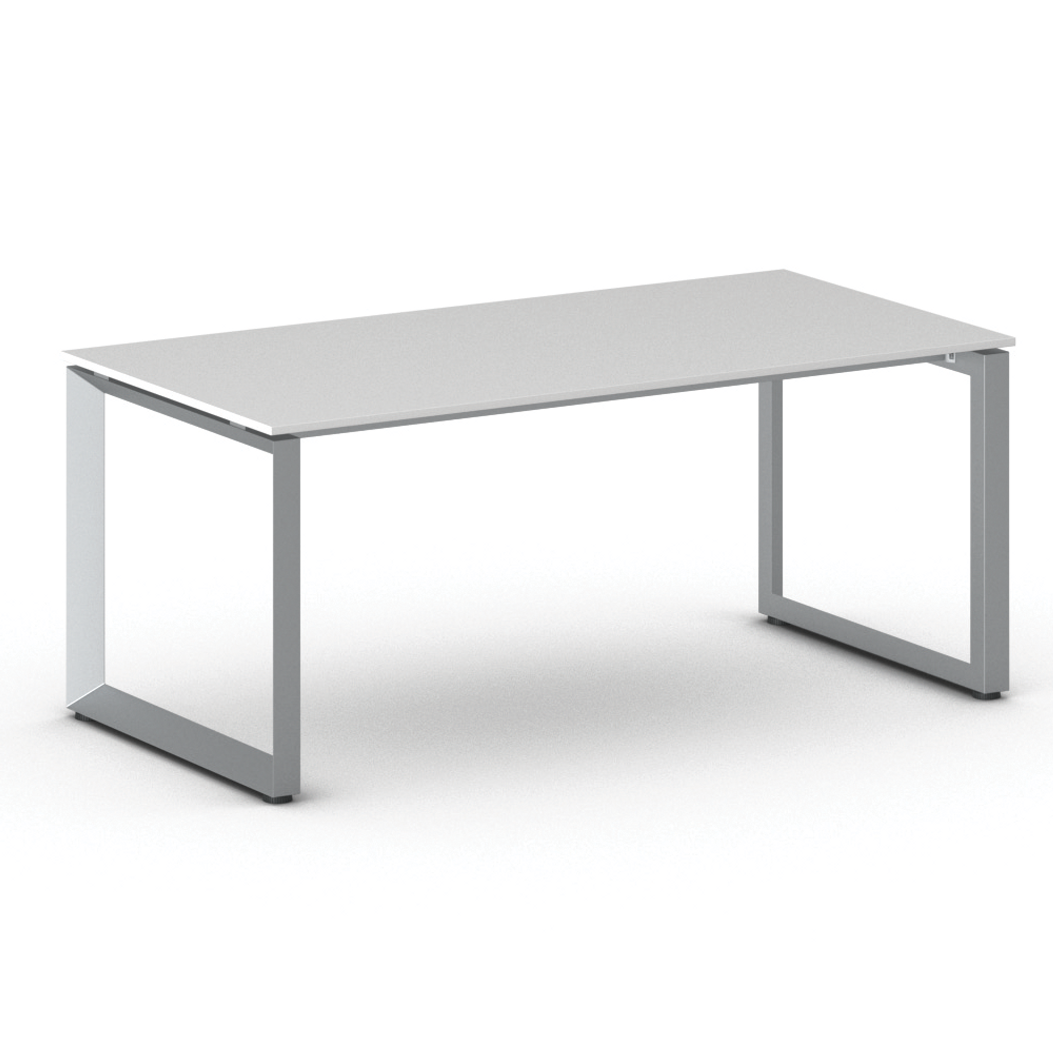 Konferenztisch PRIMO INSPIRE 180x90 cm, graues Metallgestell, weiß