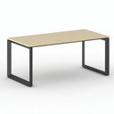 Konferenztisch PRIMO INSPIRE 180x90 cm, schwarzes Metallgestell, Birke