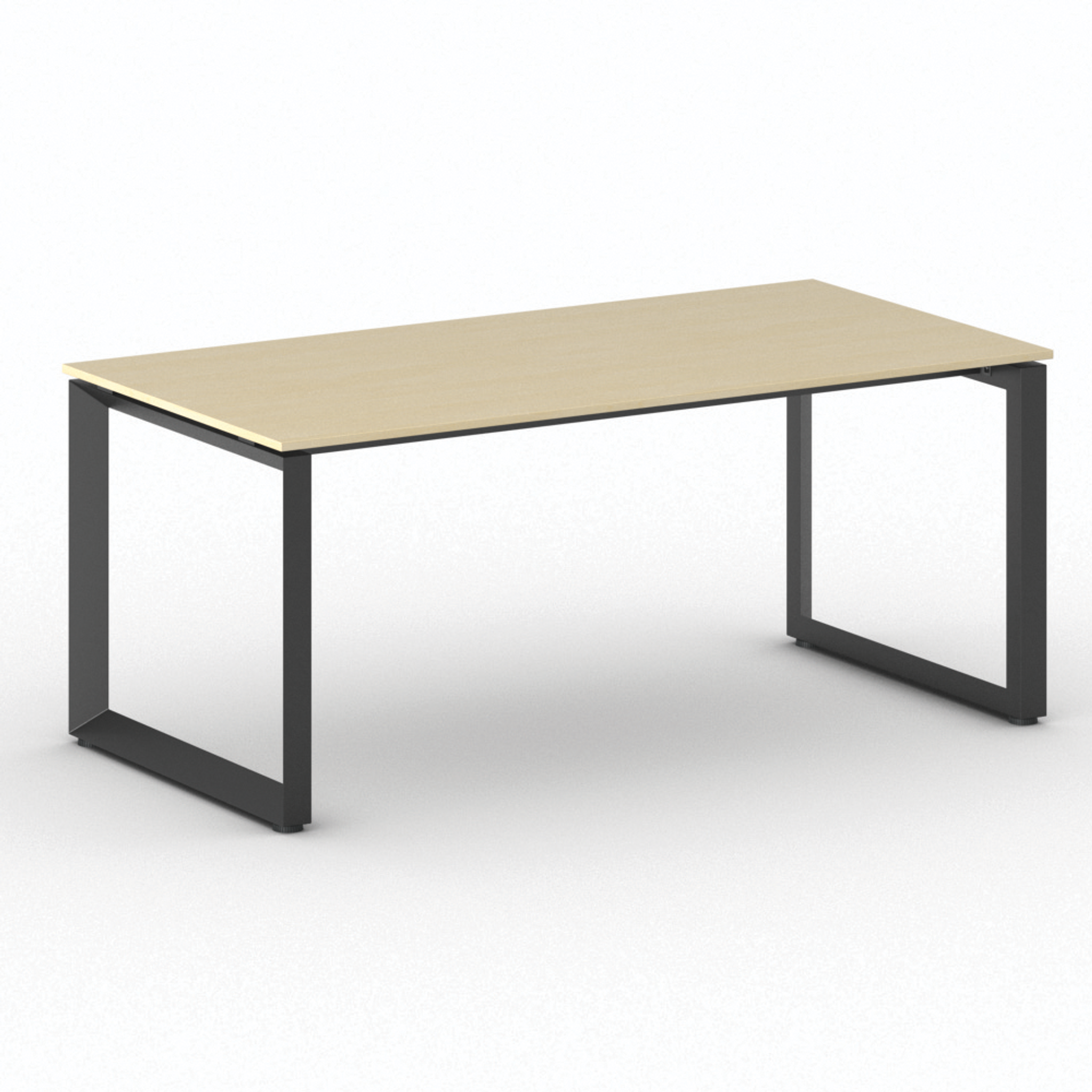 Konferenztisch PRIMO INSPIRE 180x90 cm, schwarzes Metallgestell