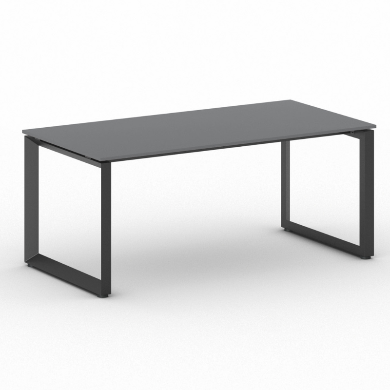 B2B Partner Konferenztisch PRIMO INSPIRE 180x90 cm, schwarzes Metallgestell, Graphit