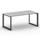 Konferenztisch PRIMO INSPIRE 180x90 cm, schwarzes Metallgestell, grau