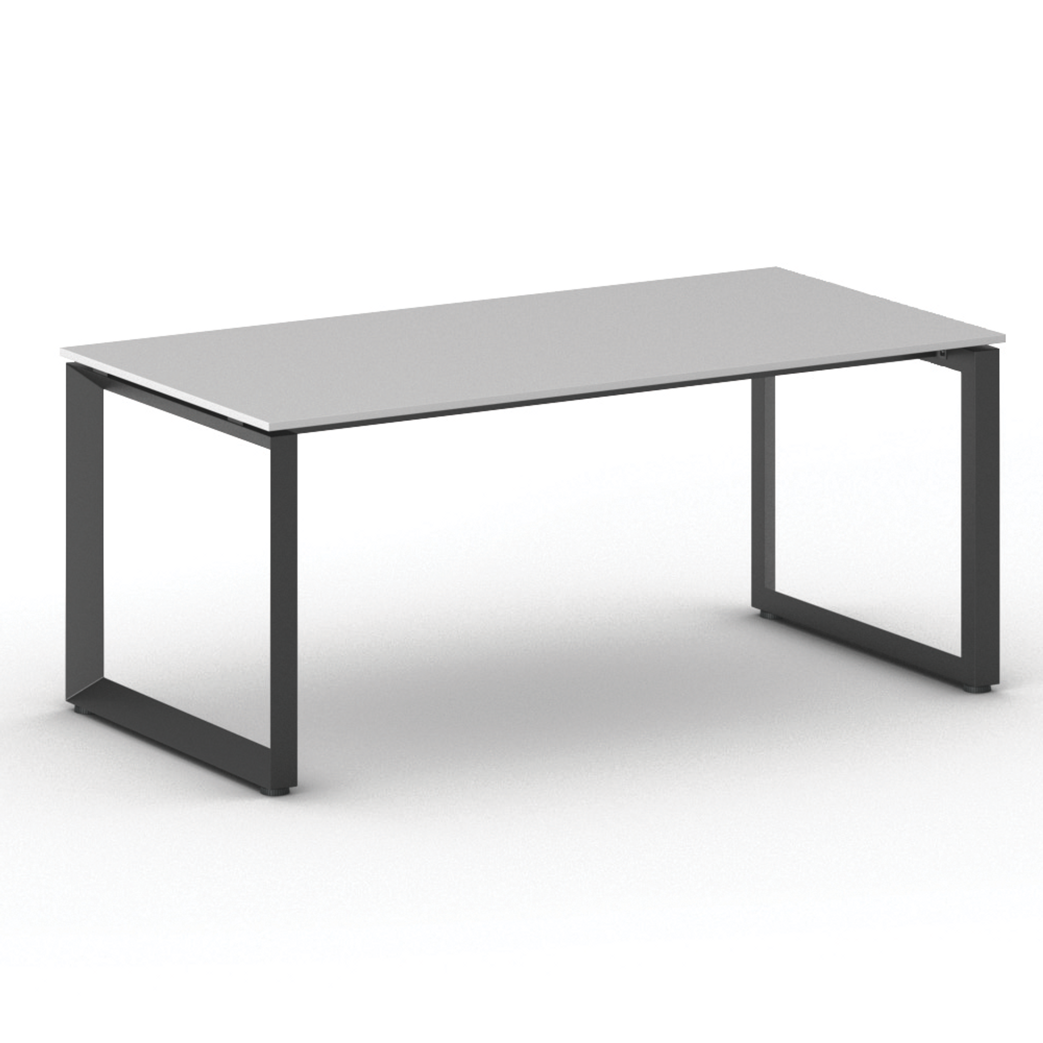Konferenztisch PRIMO INSPIRE 180x90 cm, schwarzes Metallgestell, grau
