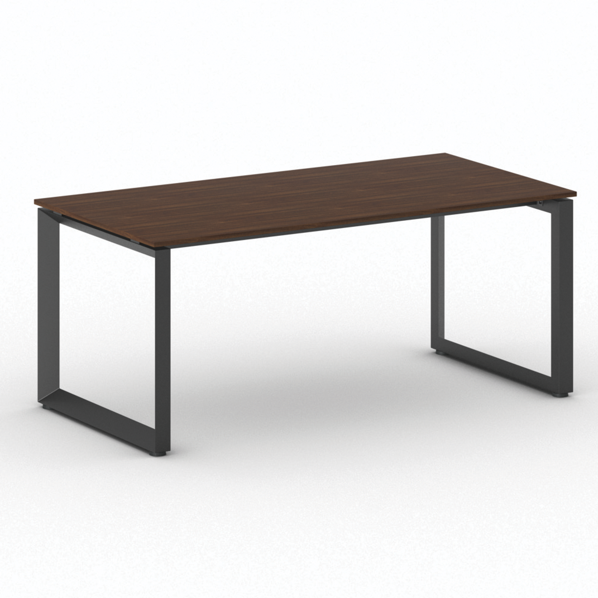 Konferenztisch PRIMO INSPIRE 180x90 cm, schwarzes Metallgestell, Nussbaum