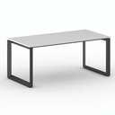 Konferenztisch PRIMO INSPIRE 180x90 cm, schwarzes Metallgestell, weiß