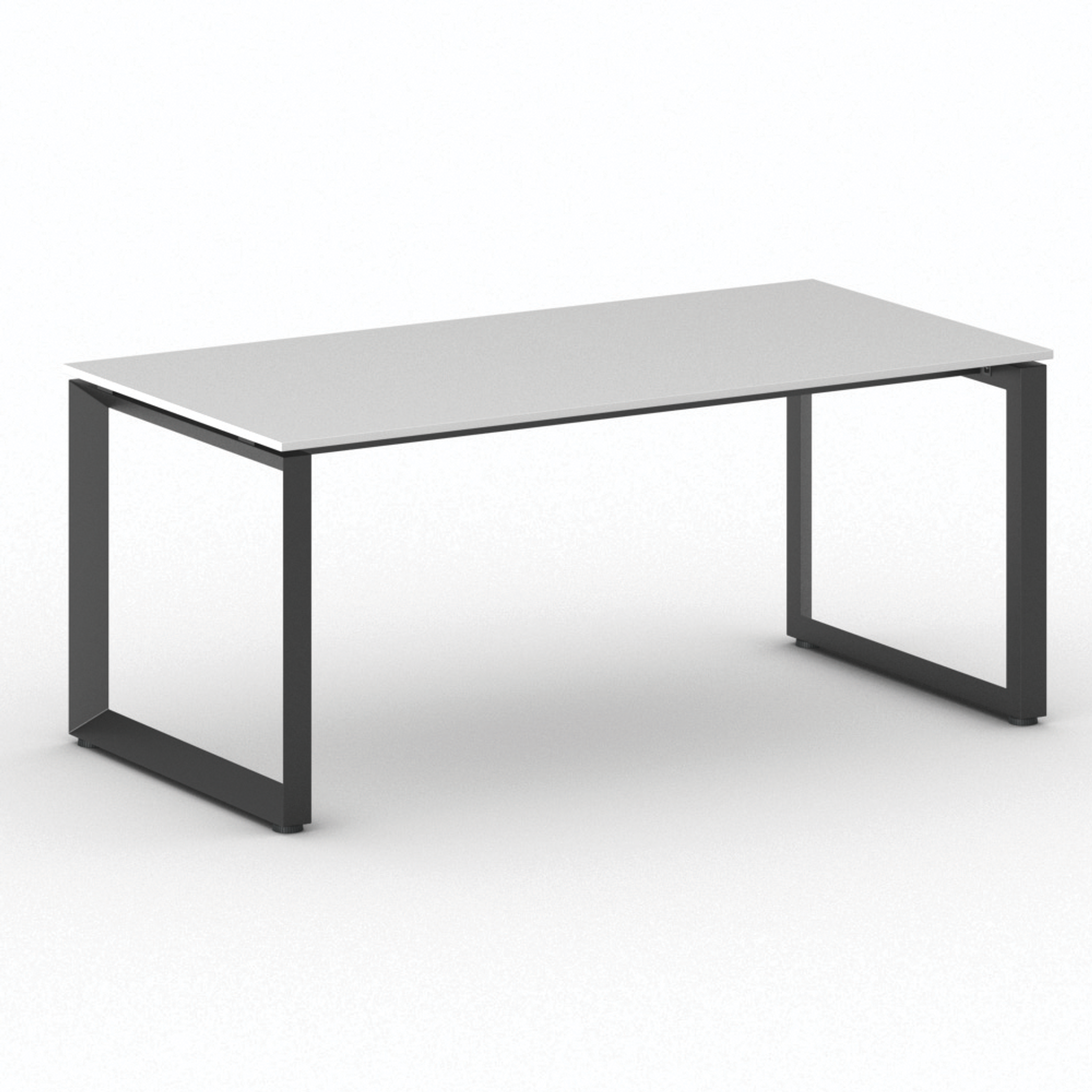 Konferenztisch PRIMO INSPIRE 180x90 cm, schwarzes Metallgestell, weiß
