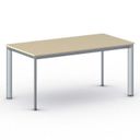 Konferenztisch PRIMO INVITATION 160x80 cm, graues Metallgestell, Birke