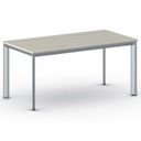 Konferenztisch PRIMO INVITATION 160x80 cm, graues Metallgestell, Eiche natur