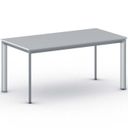 Konferenztisch PRIMO INVITATION 160x80 cm, graues Metallgestell, grau