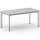 Konferenztisch PRIMO INVITATION 160x80 cm, graues Metallgestell, weiß