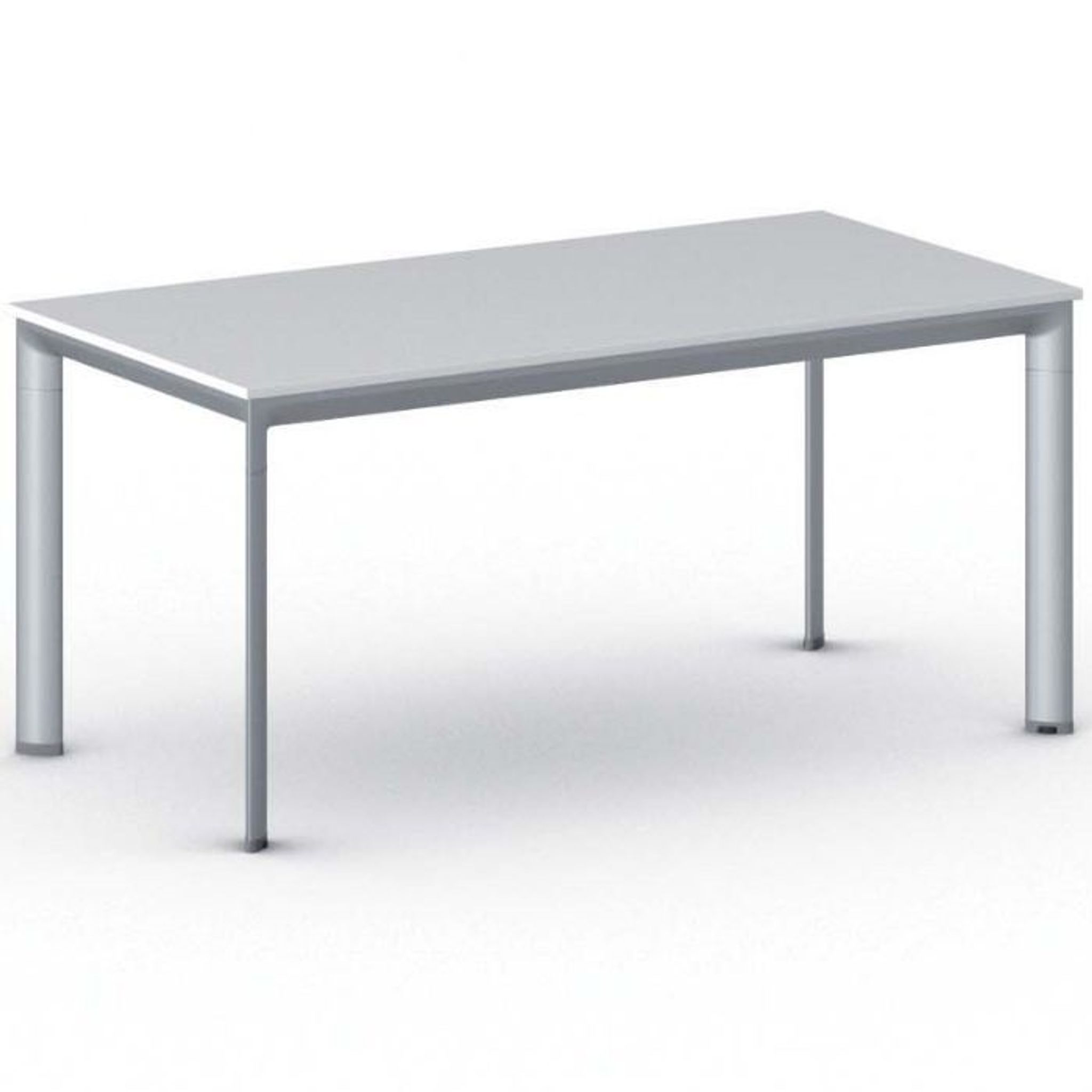 Konferenztisch PRIMO INVITATION 160x80 cm, graues Metallgestell, weiß