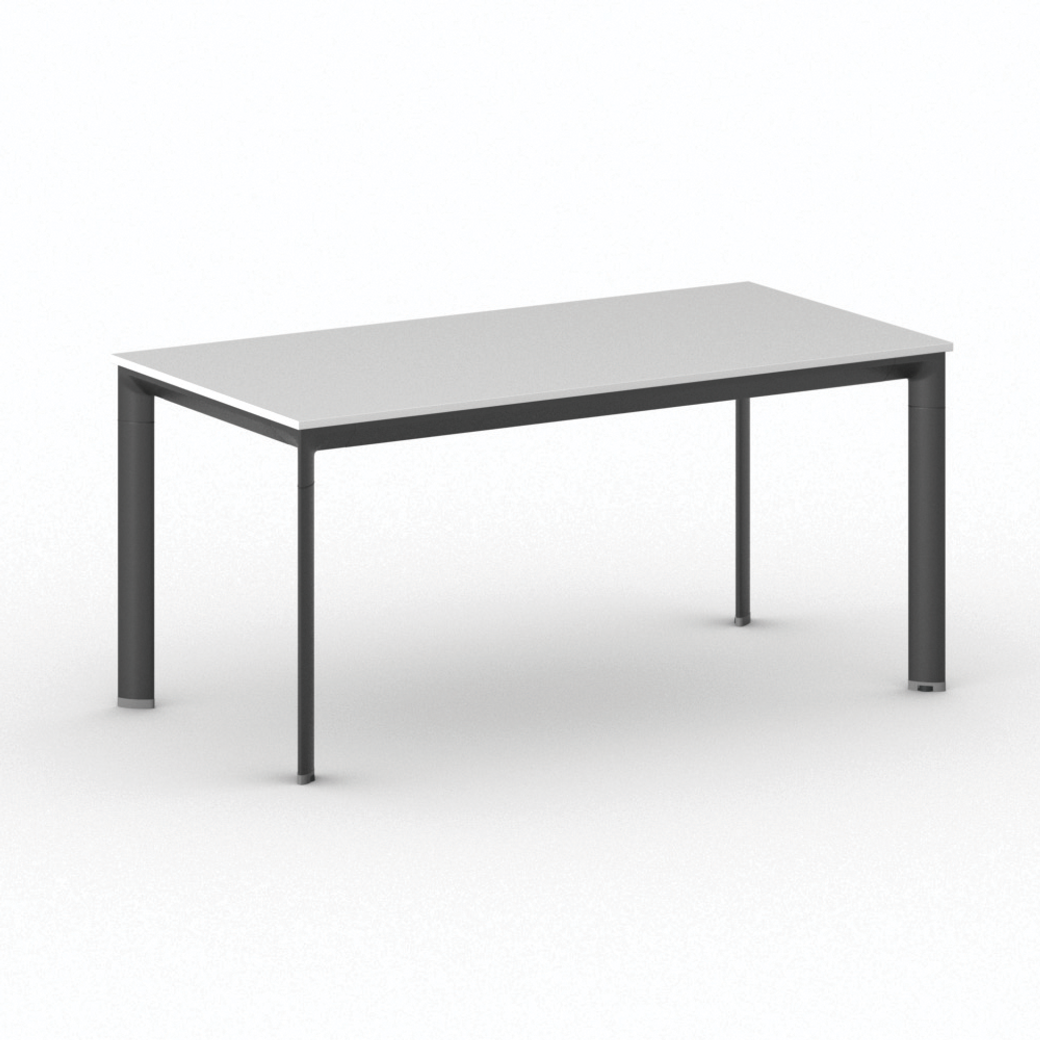 Konferenztisch PRIMO INVITATION 160x80 cm, schwarzes Metallgestell, weiß