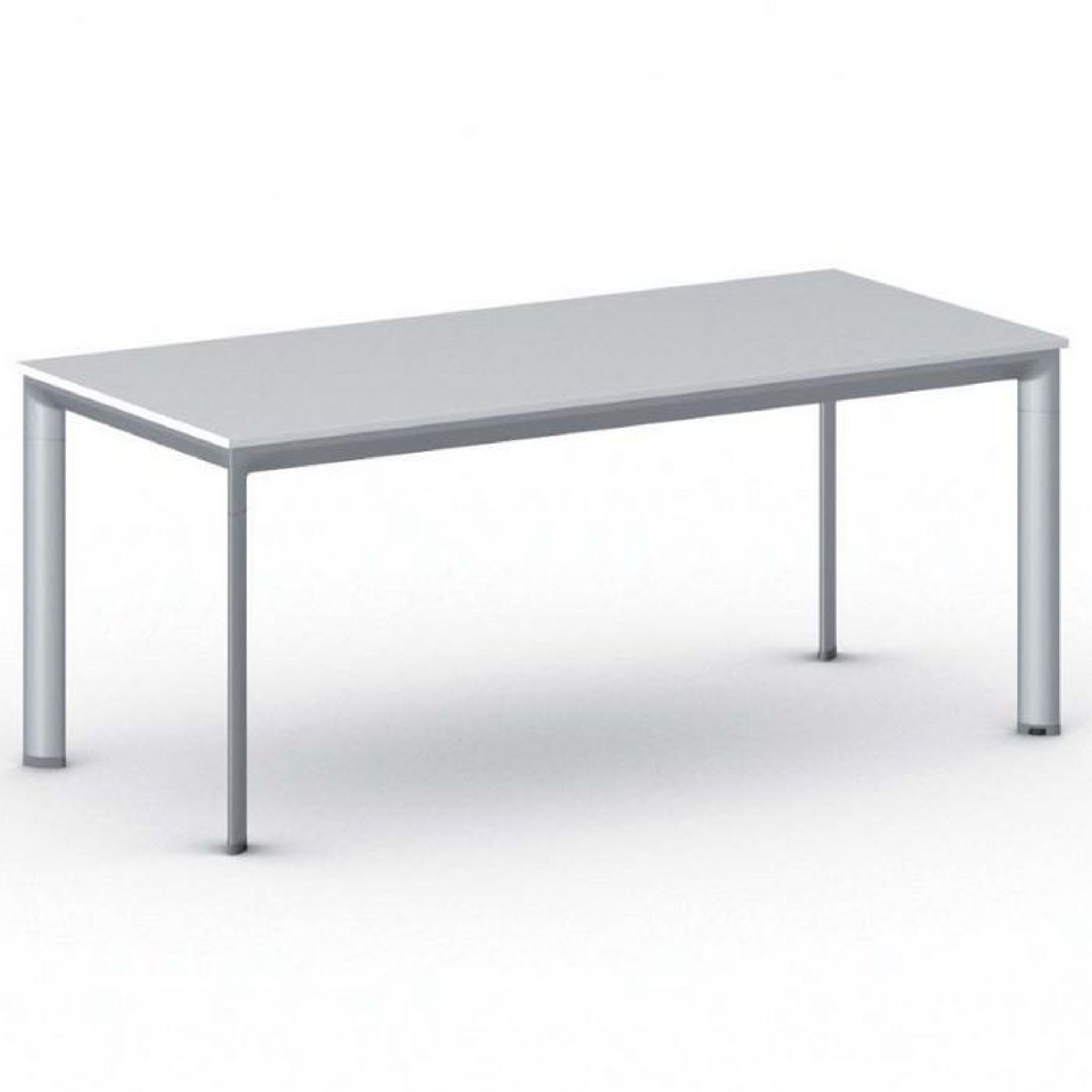Konferenztisch PRIMO INVITATION 180x80 cm, graues Metallgestell, weiß