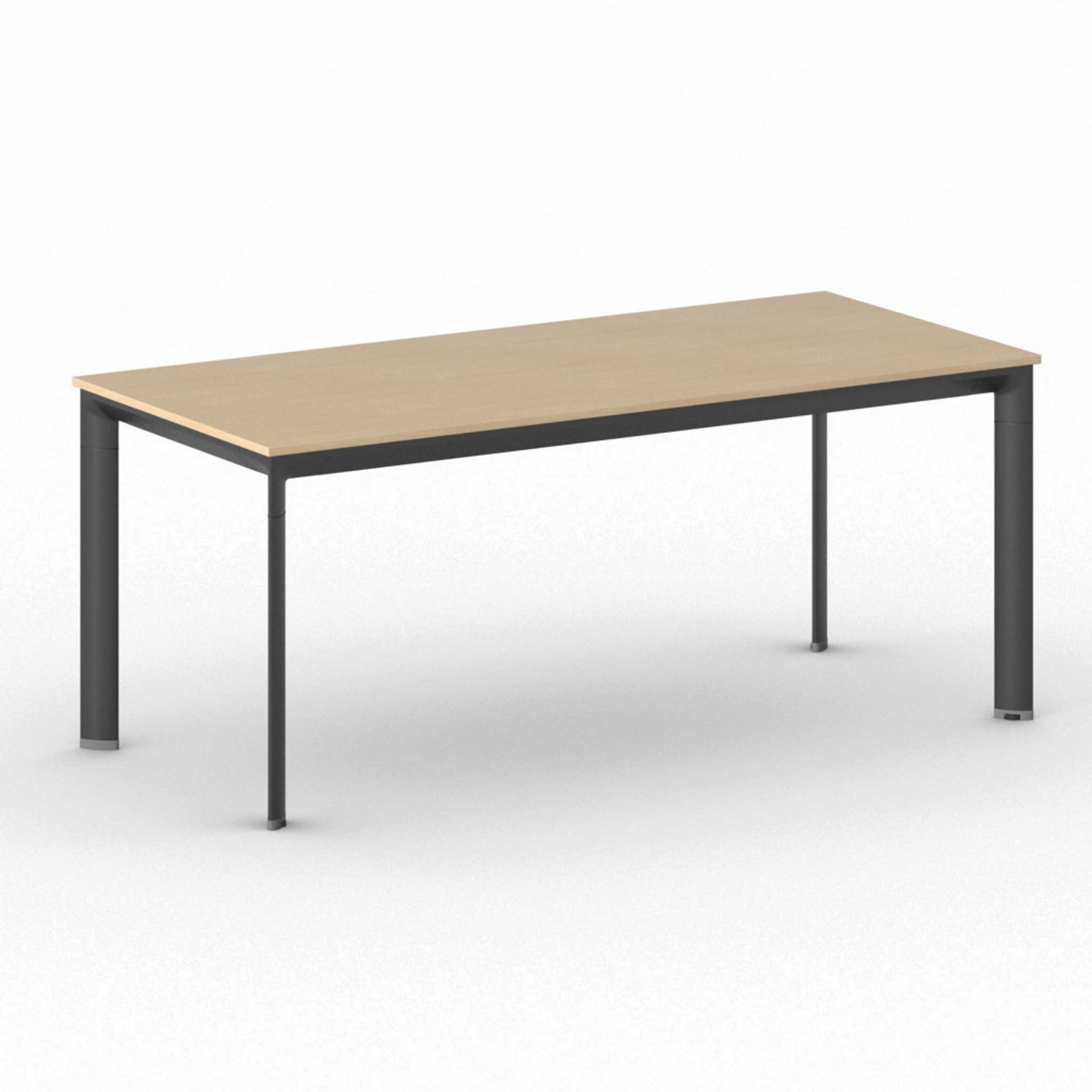 Konferenztisch PRIMO INVITATION 180x80 cm, schwarzes Metallgestell, Buche