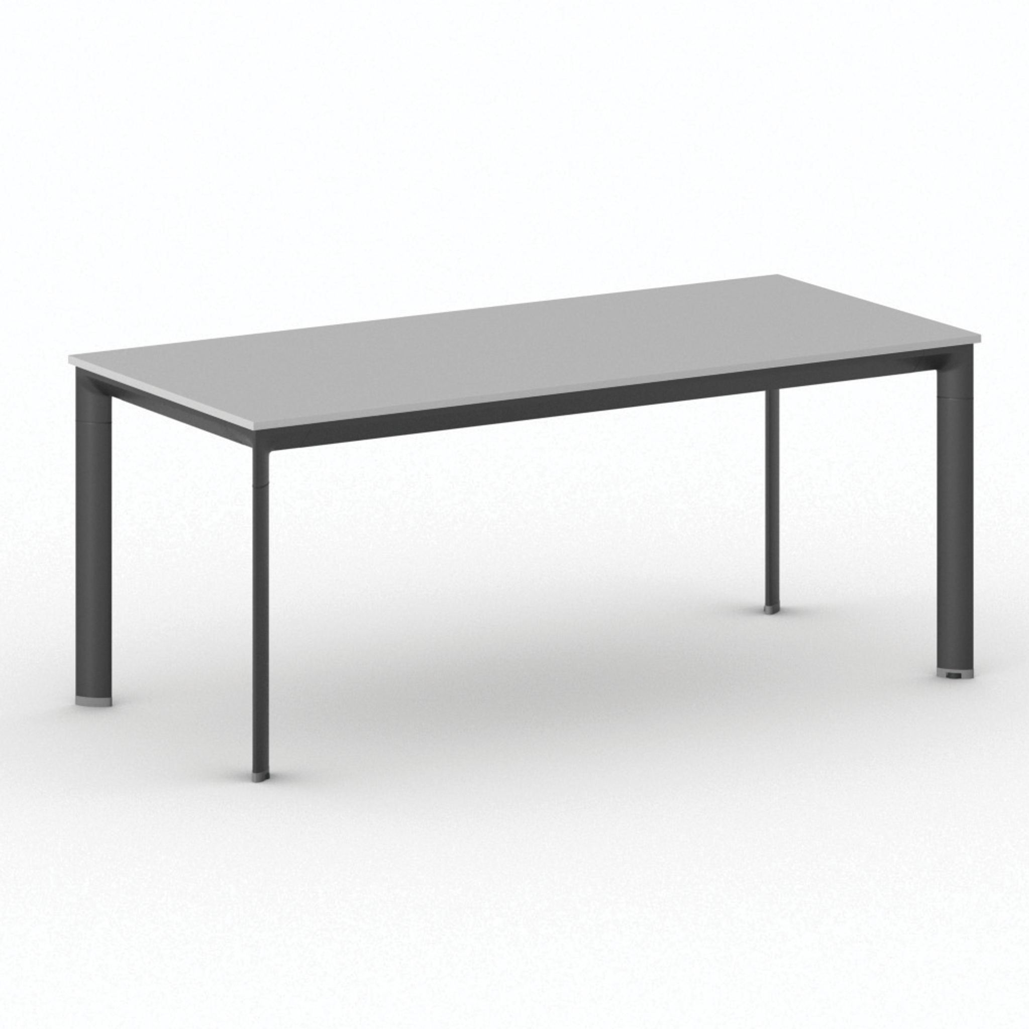 Konferenztisch PRIMO INVITATION 180x80 cm, schwarzes Metallgestell, grau