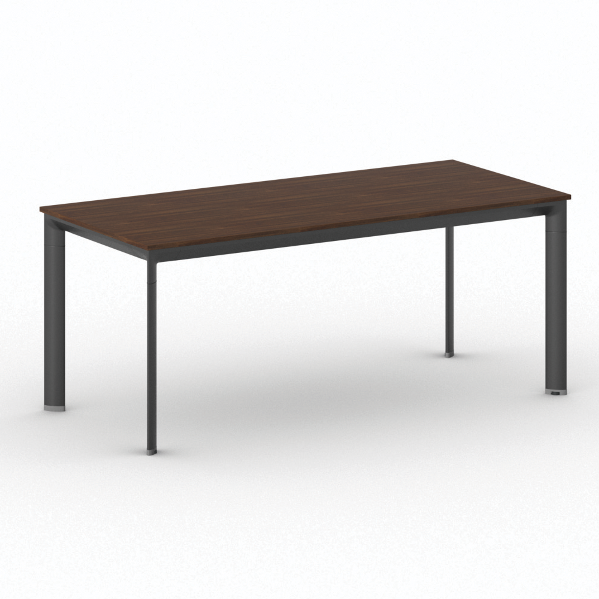 Konferenztisch PRIMO INVITATION 180x80 cm, schwarzes Metallgestell, Nussbaum